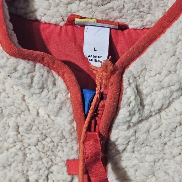 Cream Lego Sherpa Jacket with Red Trim and Blue Accents Kids - Picture 6 of 9